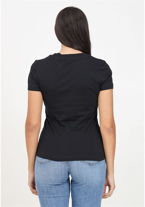 T-shirt a manica corta nera da donna con ricamo logo CALVIN KLEIN JEANS | J20J223563BEHBEH